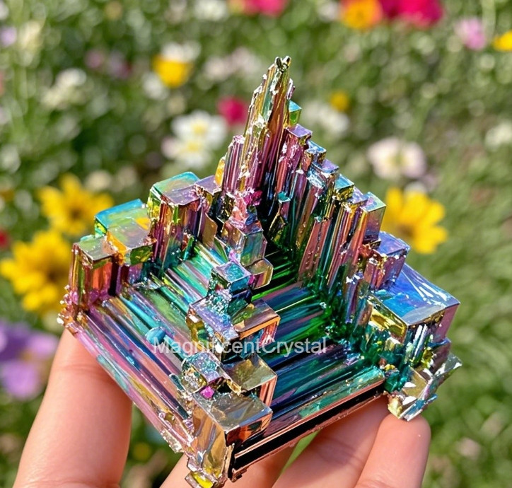 2025HOT Aura Bismuth Gemstone Stone Quartz Crystal Home Decor Healing Reiki Gift