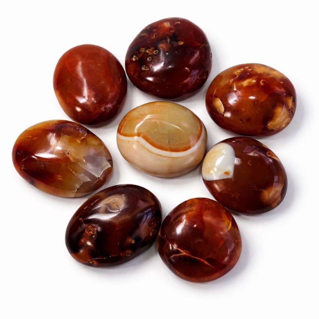 10 LB Carnelian Agate Palm Stone / Worry Stone Wholesale Bulk Lot