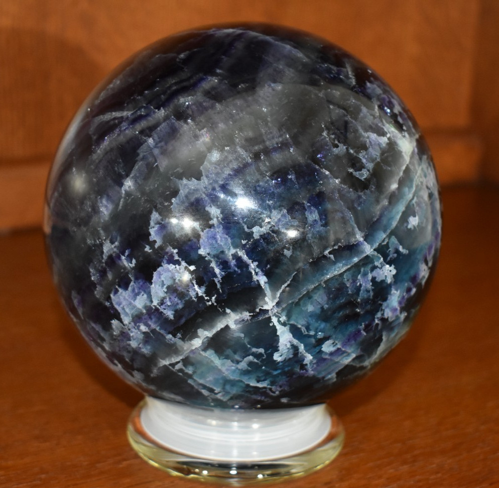 Large Fluorite Sphere 6855 grams or 15 LB 1.8 OZ. 160 mm