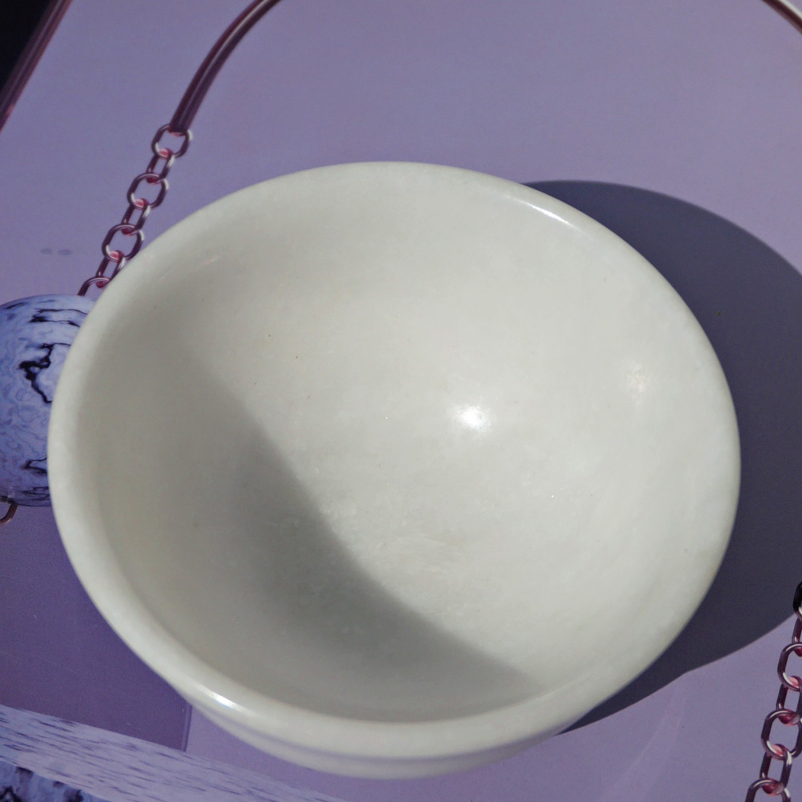 3.9″ White Jade Bowl Natural Crystal Carved Gems Dish Holder Healing Decor Gift