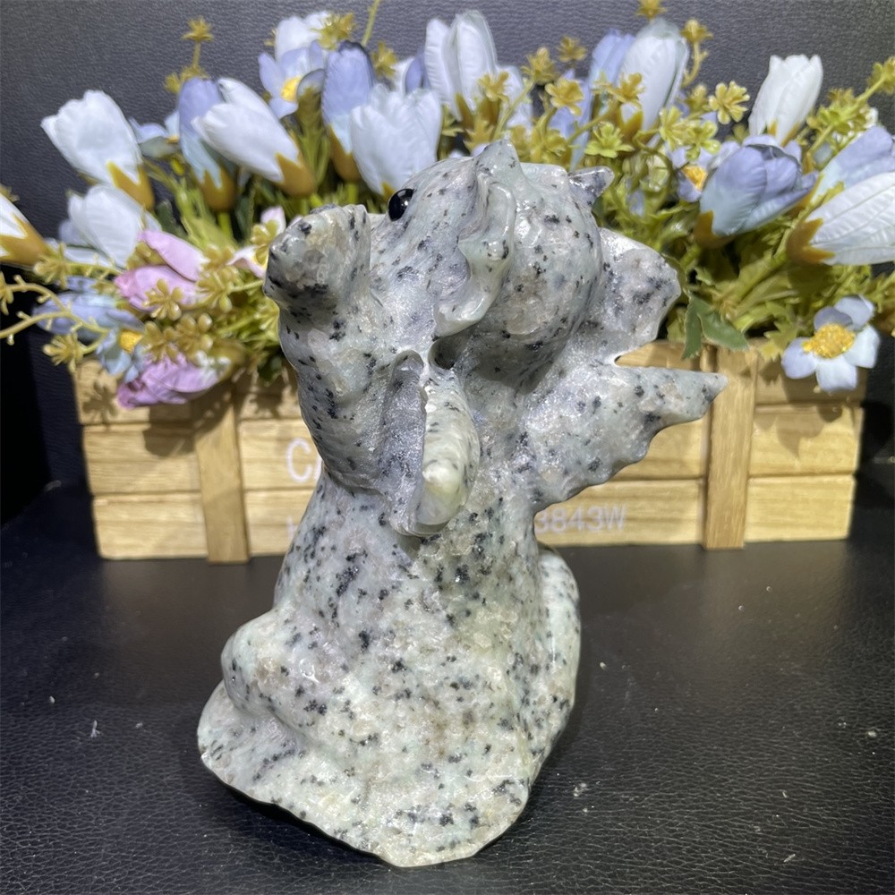 2.4LB 6.6″ Natural Creek Jasper Baby Dragon Decor Mineral Crystal Heal Gift
