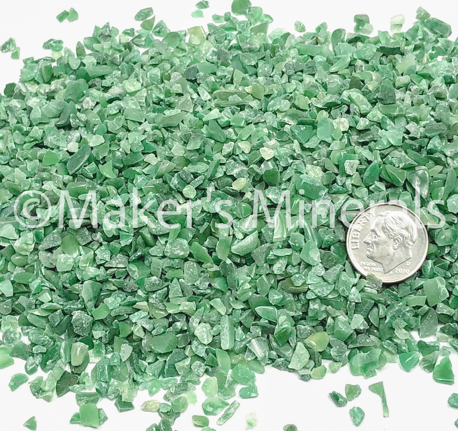 Crushed Stone, Green Buddstone Chips, 2mm-4mm, Inlay, Terrazzo, Orgone, Resin