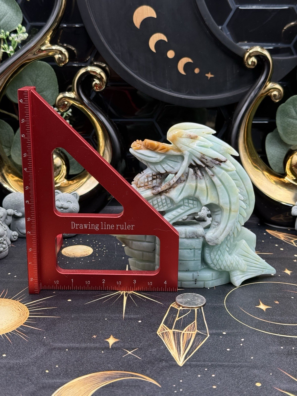 Natural Sky Blue Quartz dragon Carving Just gorgeous! 1.2lbs+ Free shipping