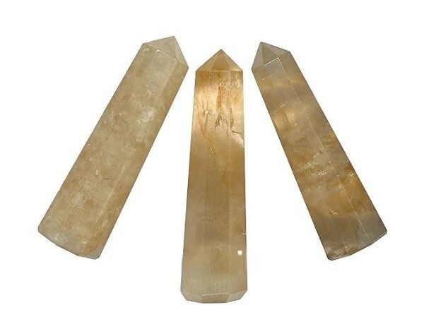 5Pcs Set Natural Citrine Crystal Points Home Office Table Decor 3-4Inches