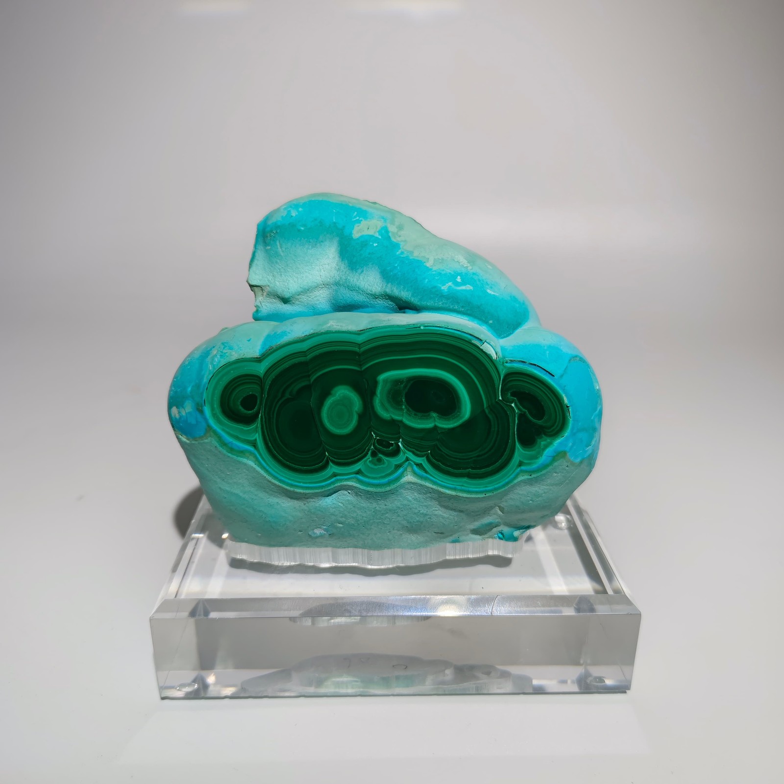 1.65LB Top Rare Natural silicon malachite Mineral Specimen + Stand