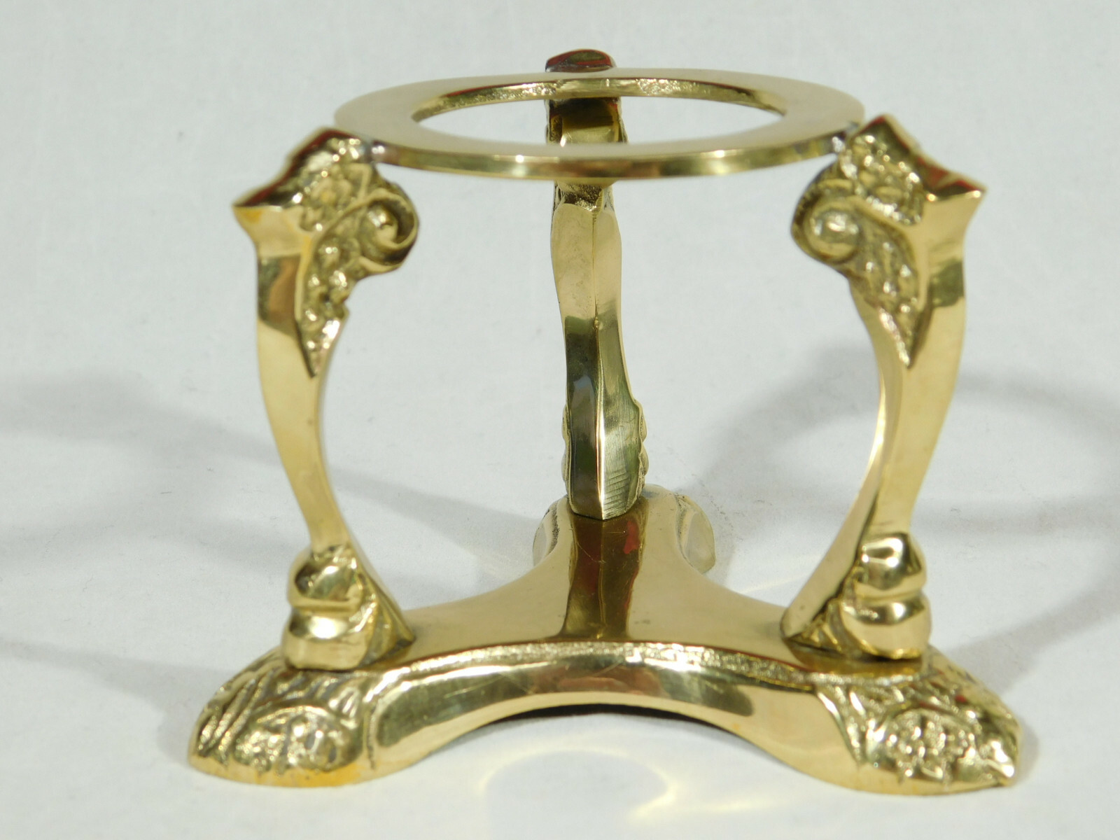 Sphere Display Stand Large Size Scroll Design Polished Brass Color