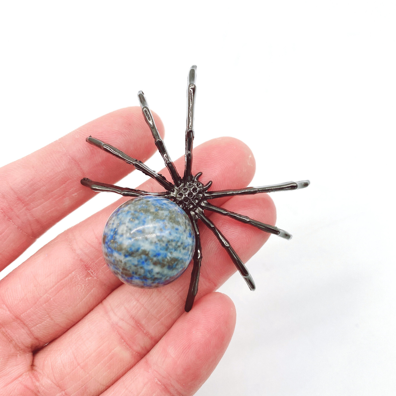 50pcs Natural Lapis Lazuli Spider Reiki Sphere Crystal Quartz Healing Decorate