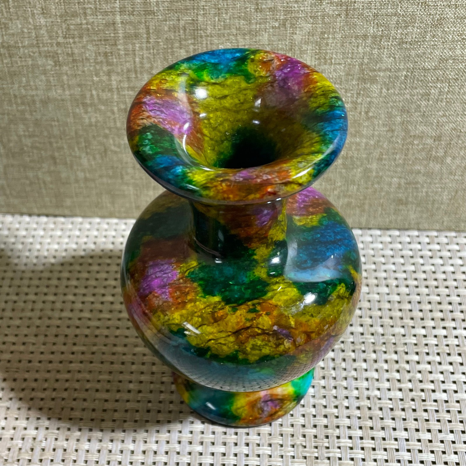 794g Seven Colors Jade vase specimen Decorative -Taiwan China