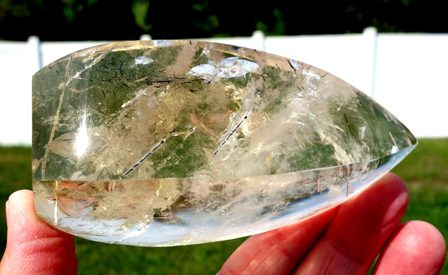 Brazil CITRINE Quartz Crystal FLAME Point with Rutiles BRAND NEW Old Stock