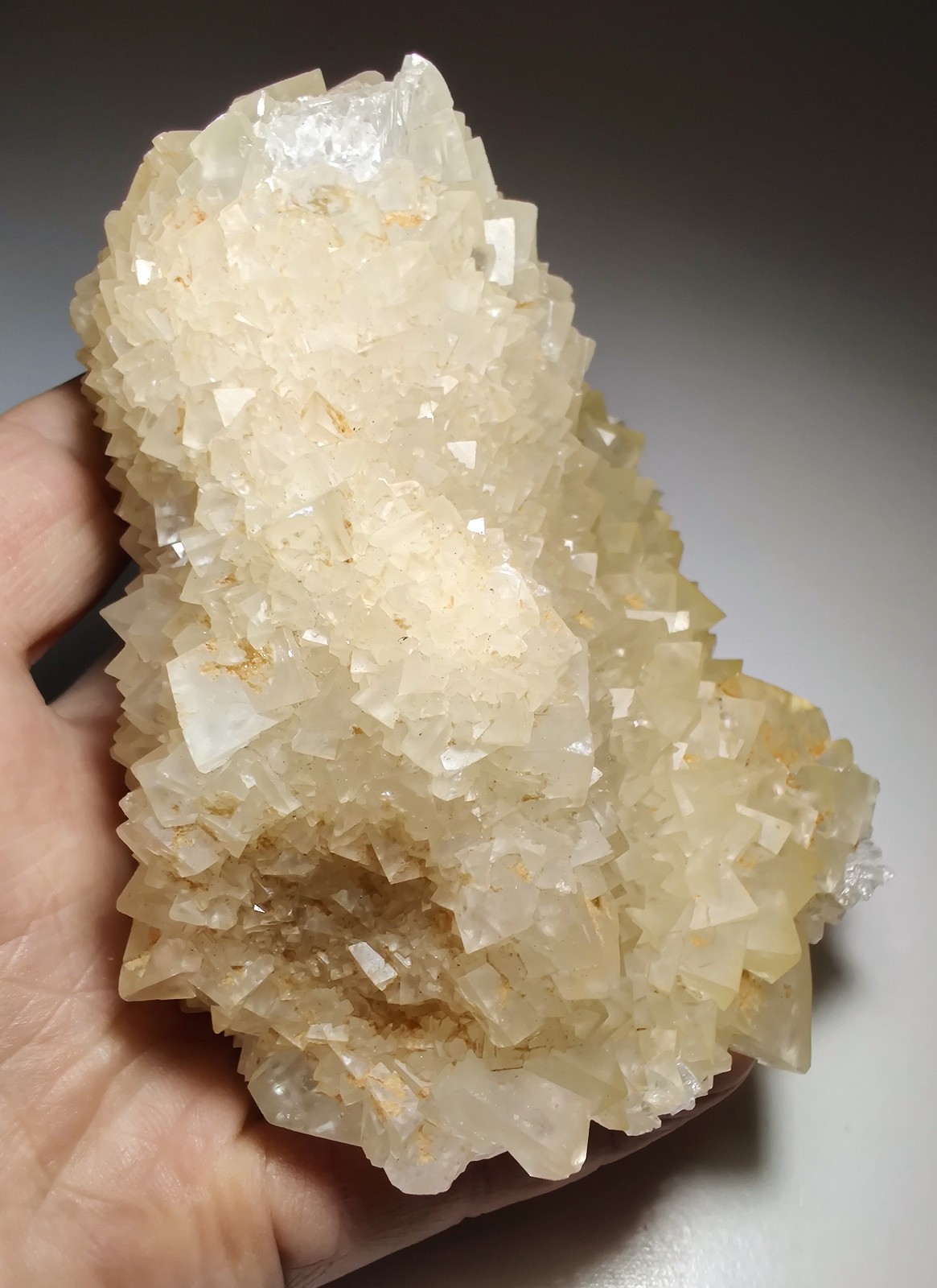 Calcite crystals, large, fluorescent. Central Java, Indonesia. 843 grams.
