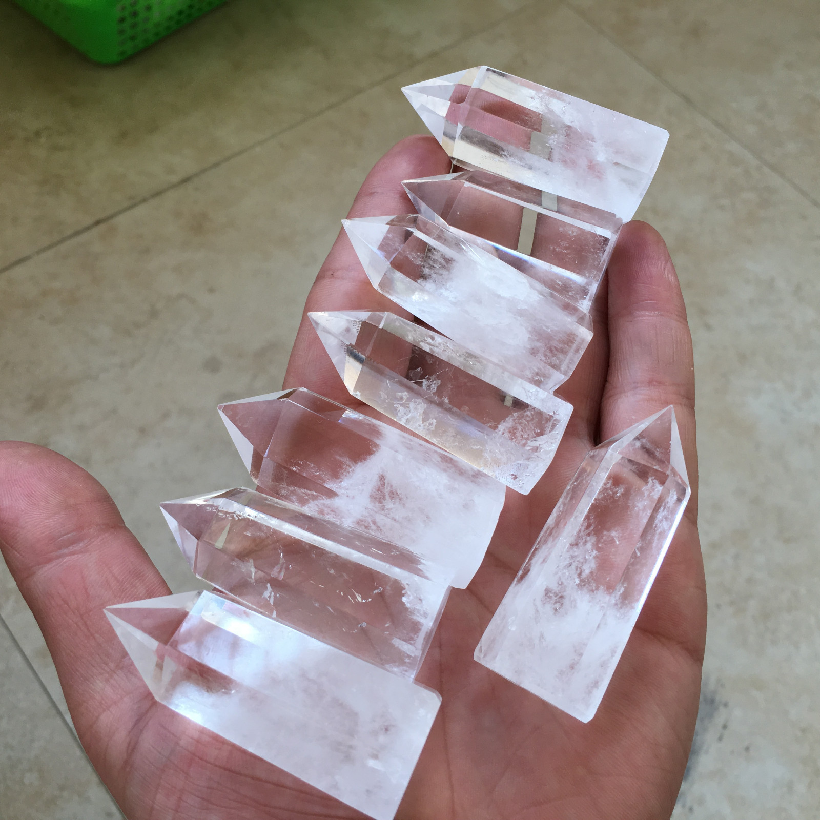 20pcs natural clear quartz obelisk crystal wand point healing 40-60mm