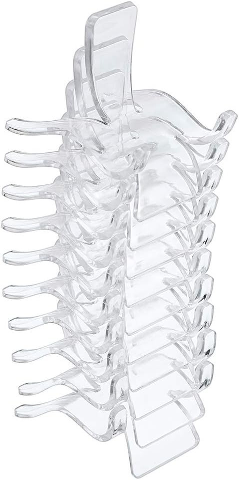 10 Packs Acrylic Triangle Display Holder Clear Plastic Display Easel Stands