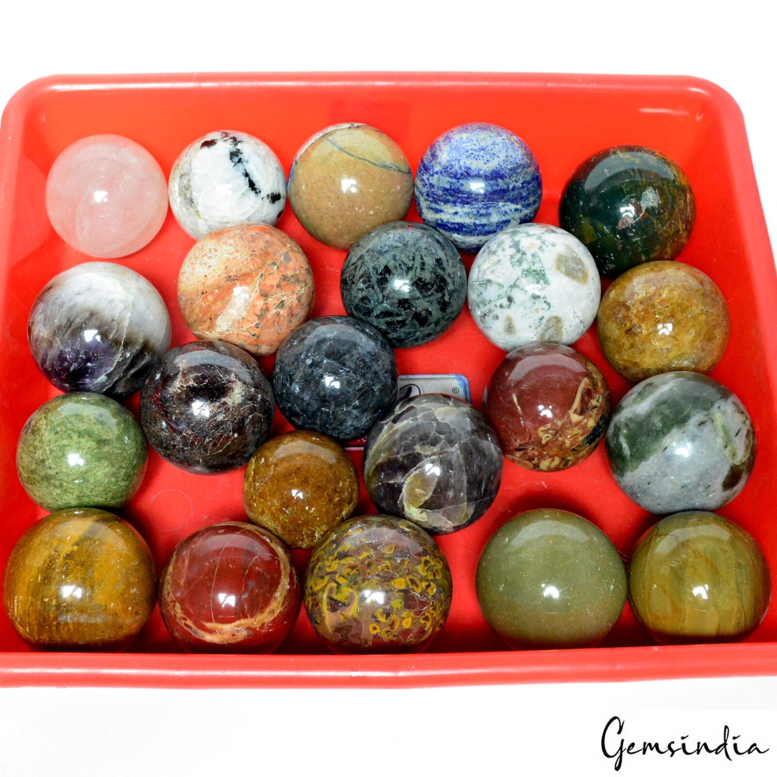 22 Pcs Set/48-61mm Natural Multi Color Healing Crystal Mineral Gem Spheres/Ball