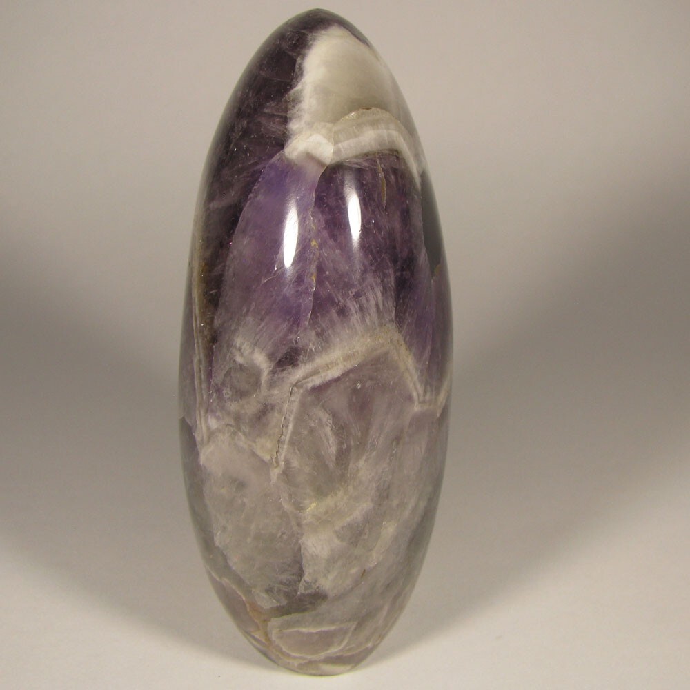 4.3″ BANDED AMETHYST Crystal Polished Freeform Standup – Madagascar – 1.3 lbs.