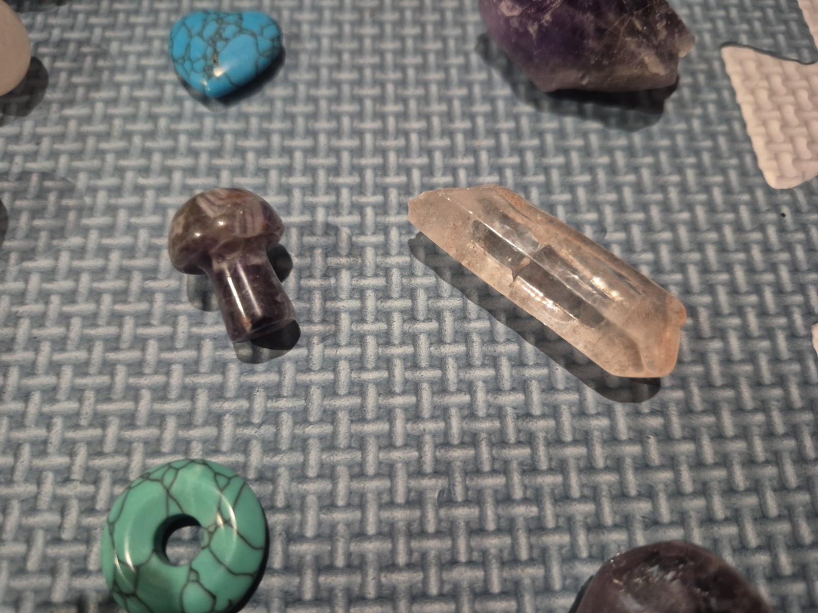 Crystals And Stones Lot C Amethyst, Turquoise, Quartz, Flourite Sphere, Hearts,