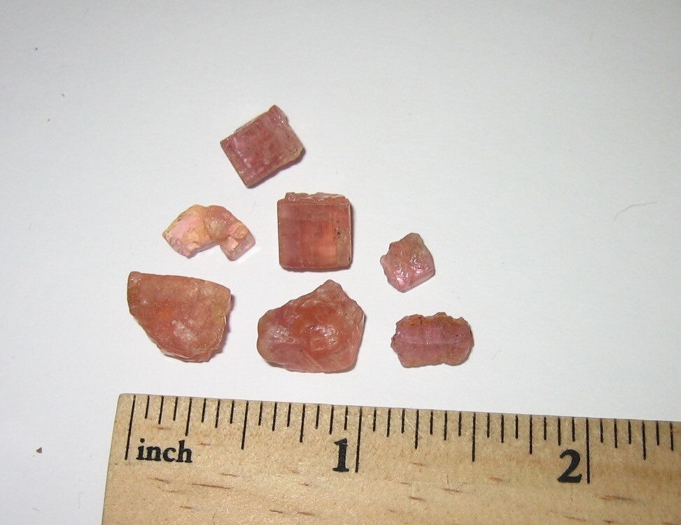 7 ULTRA RARE COLOR! 0.2″-0.4″ PINK IMPERIAL TOPAZ CRYSTALS BRAZIL ~ 6grams *4