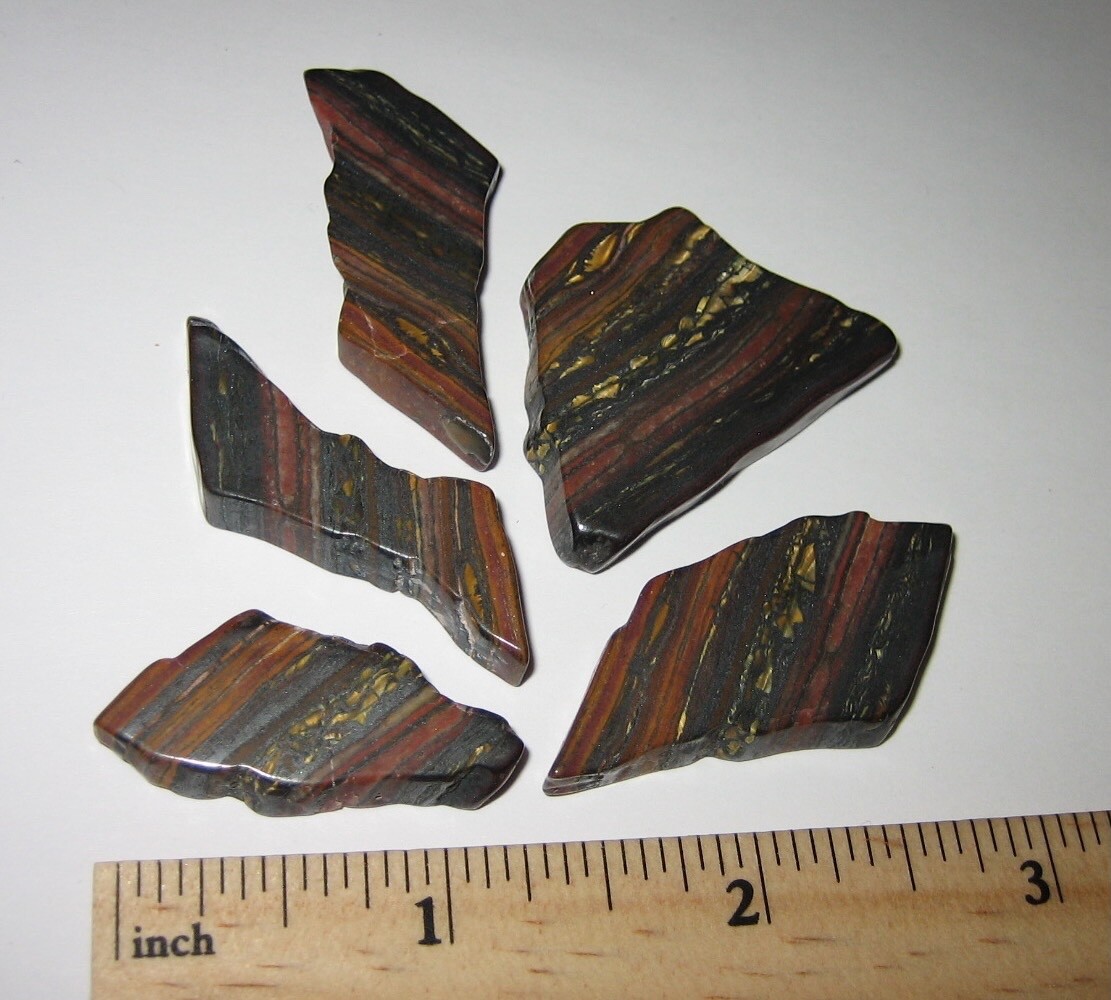 5 TUMBLED POLISHED NATURAL 1.2″- 1.4″ TIGER IRON STONE MINERALS AUSTRALIA 47g *1