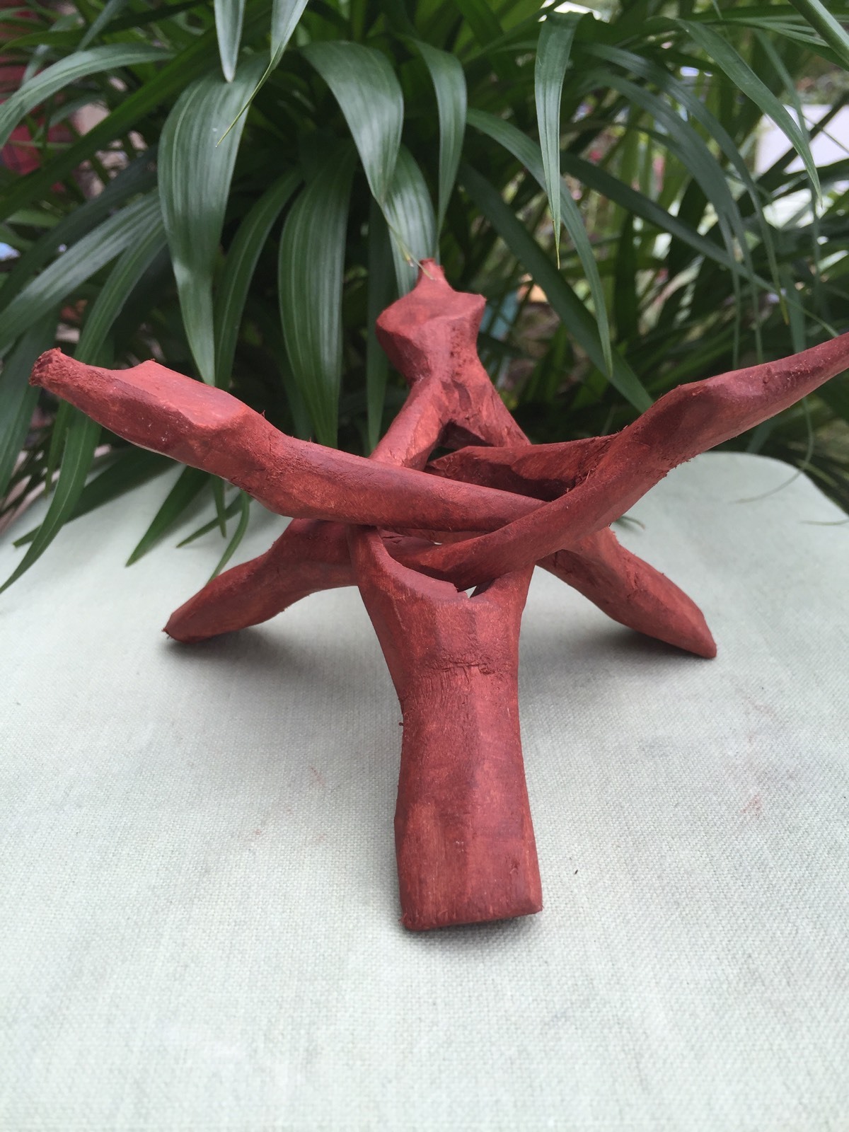 6″ Tripod Wood Stand Cobra Display Stand Gemstone Mineral Specimen Sphere Shell.