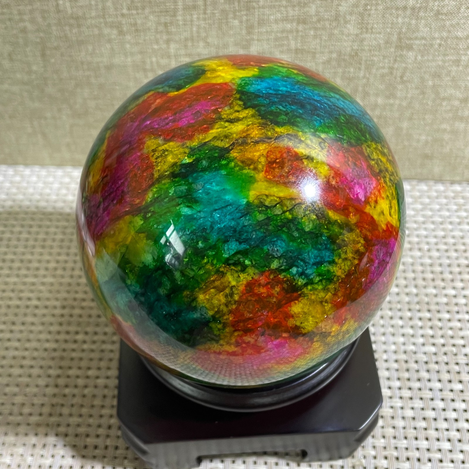 1456g Seven Colors Jade” sphere specimen -Taiwan China