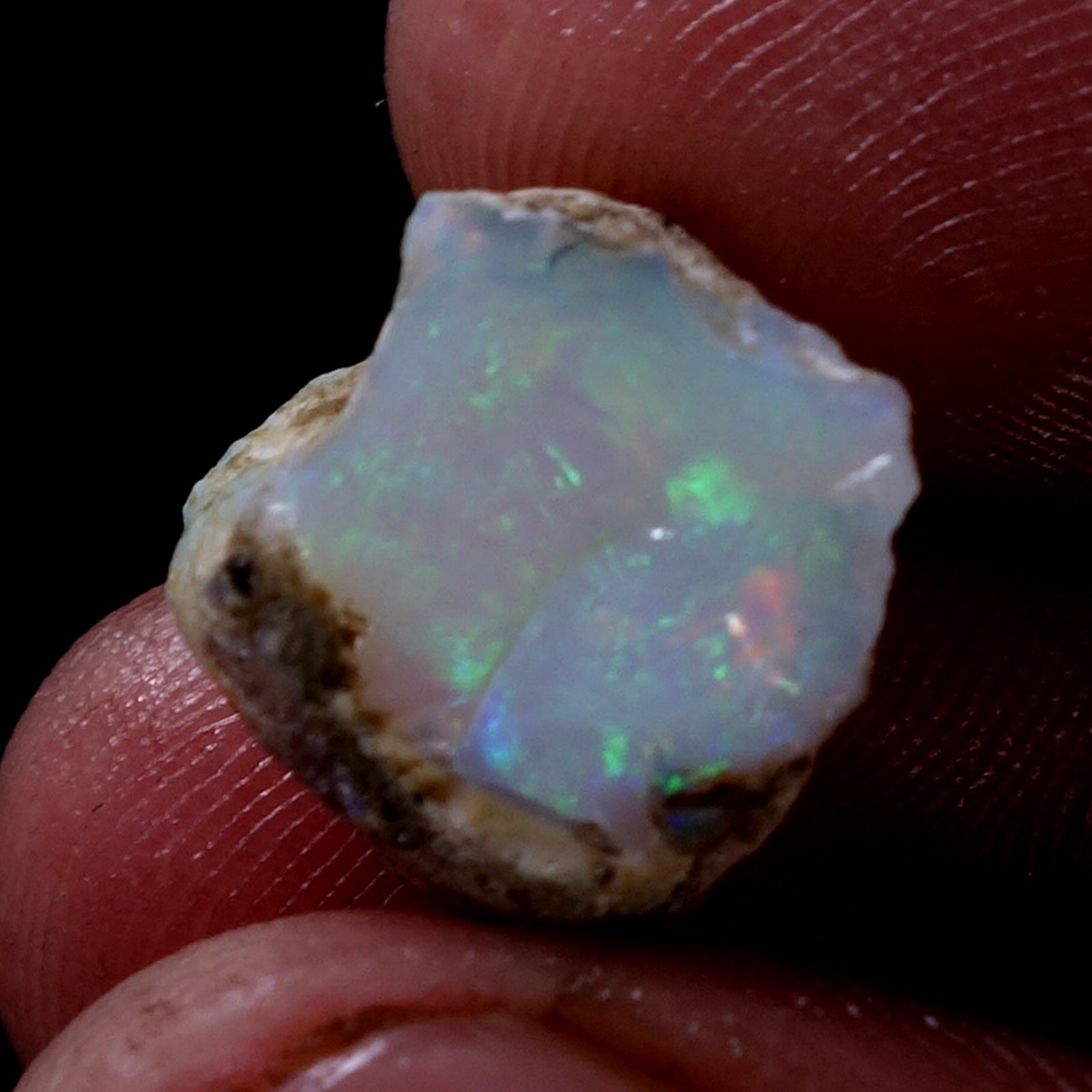 AA+ Ethiopian Dry Opal Rough Entreated Welo Opal Multi Fire Color Flash 08.10Cts