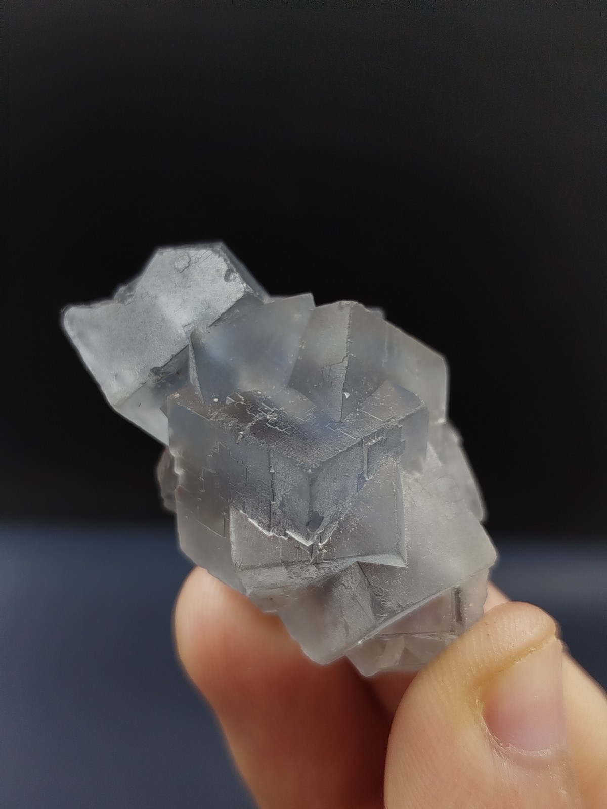 455g Natural Cubic Blue Purple Fluorite Crystal Specimen Mix Lot Mineral Stones