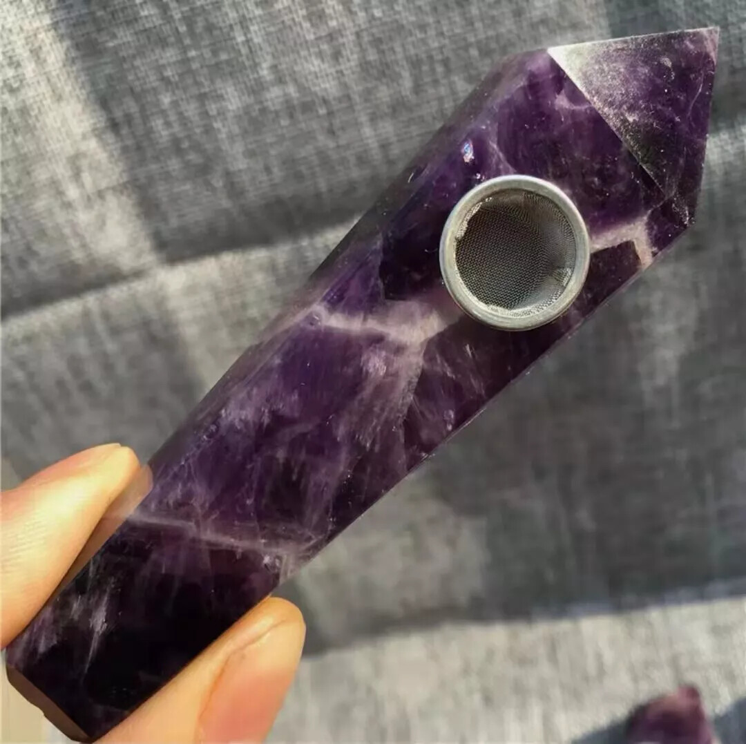 Natural Quartz Smoking Pipe Crystal Point Wand Stone Rock Obelisk Healing 1pc