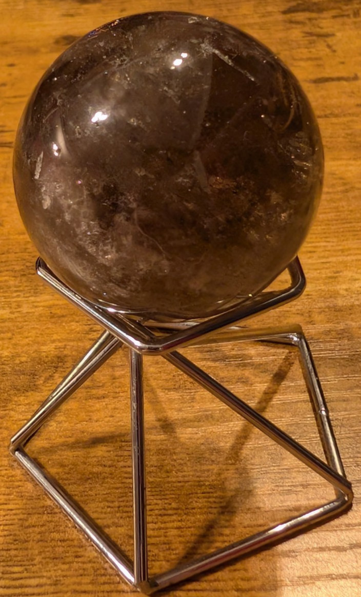 40mm Smoky Quartz Sphere Orb Nice Shine And Flash Crystals Minerals Stones