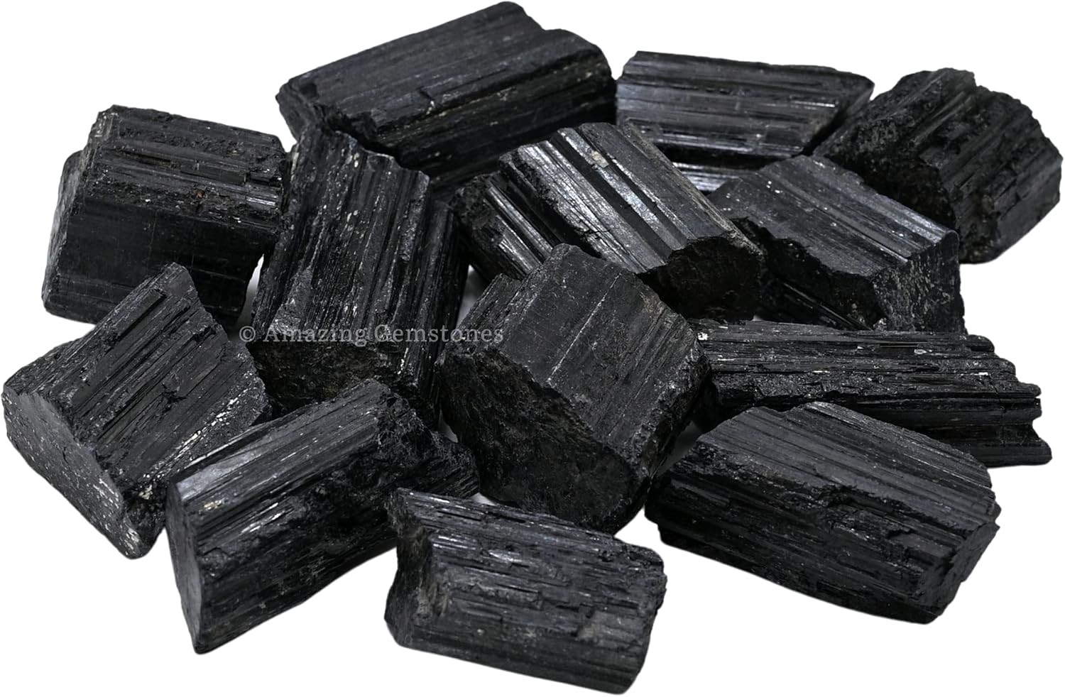 Black Tourmaline Crystals Rough Stone in Bulk, 1/2lb Regular Pi