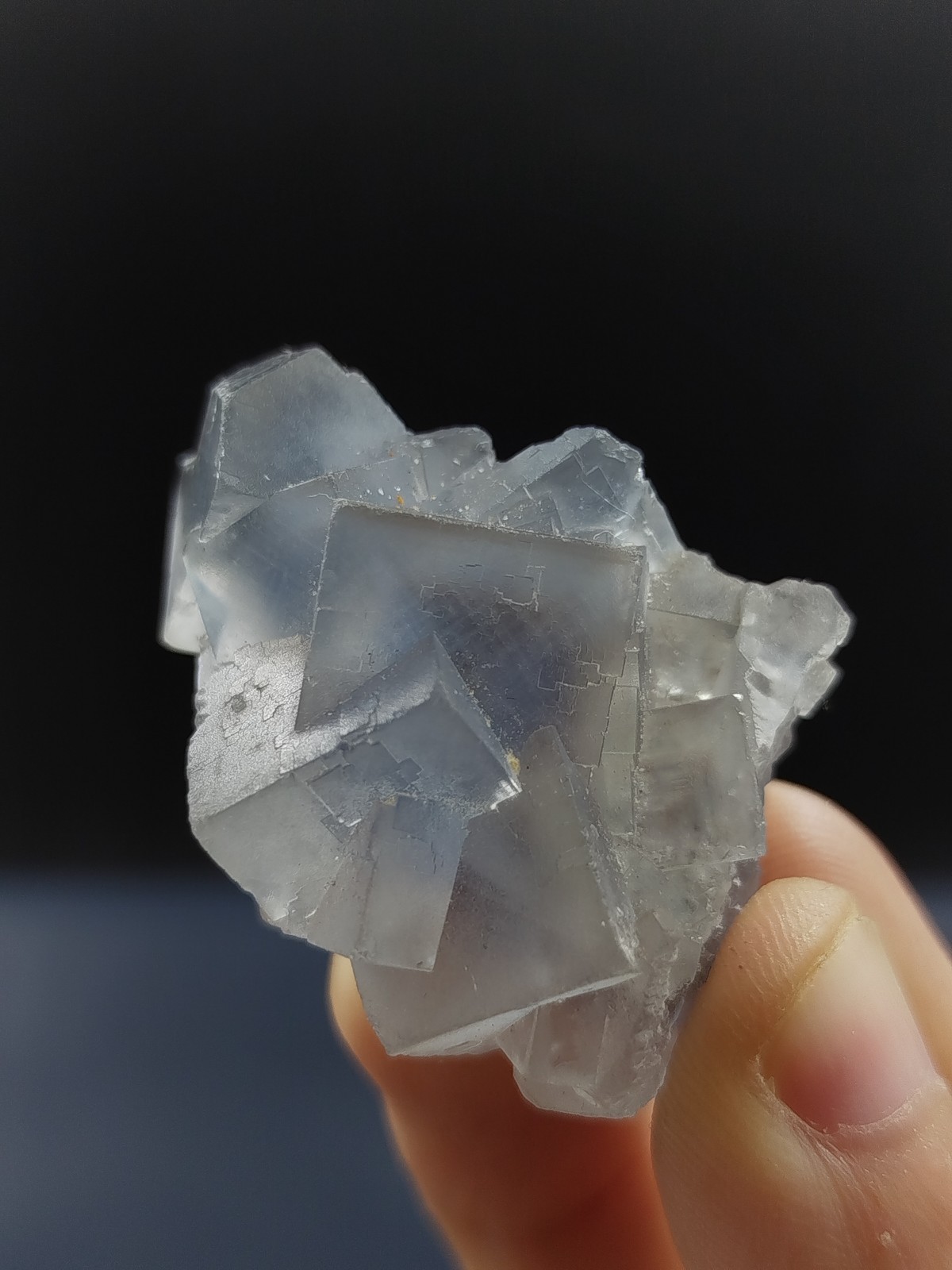 455g Natural Cubic Blue Purple Fluorite Crystal Specimen Mix Lot Mineral Stones