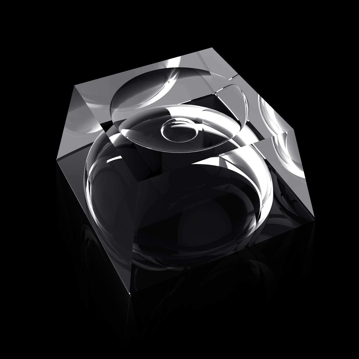SATINIOR 2 Pack Square Crystal Ball Stand, Mini Clear Trapezoid Ball…