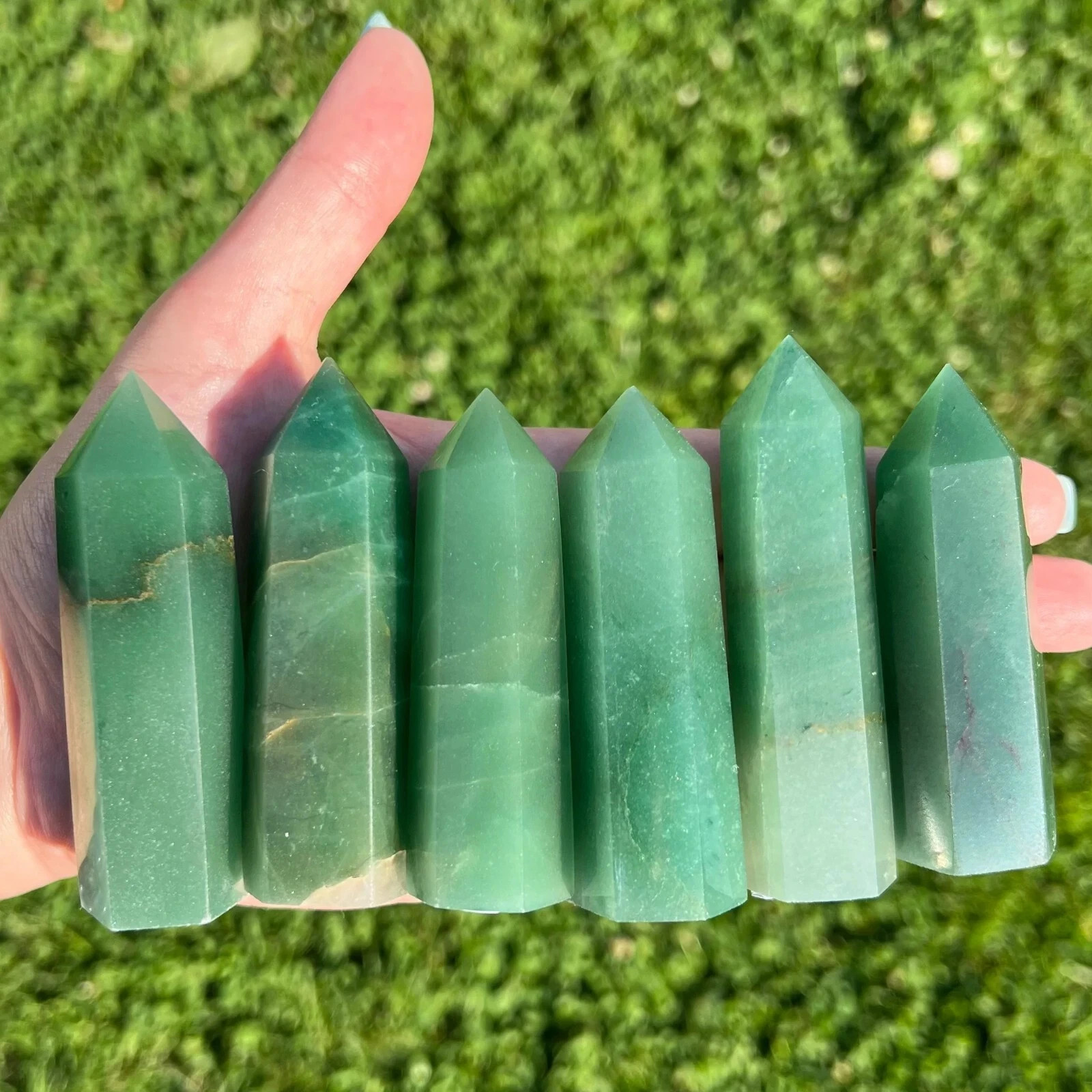 Natural Green Aventurine Crystal Tower Healing Stone Obelisk Reiki Home Decor