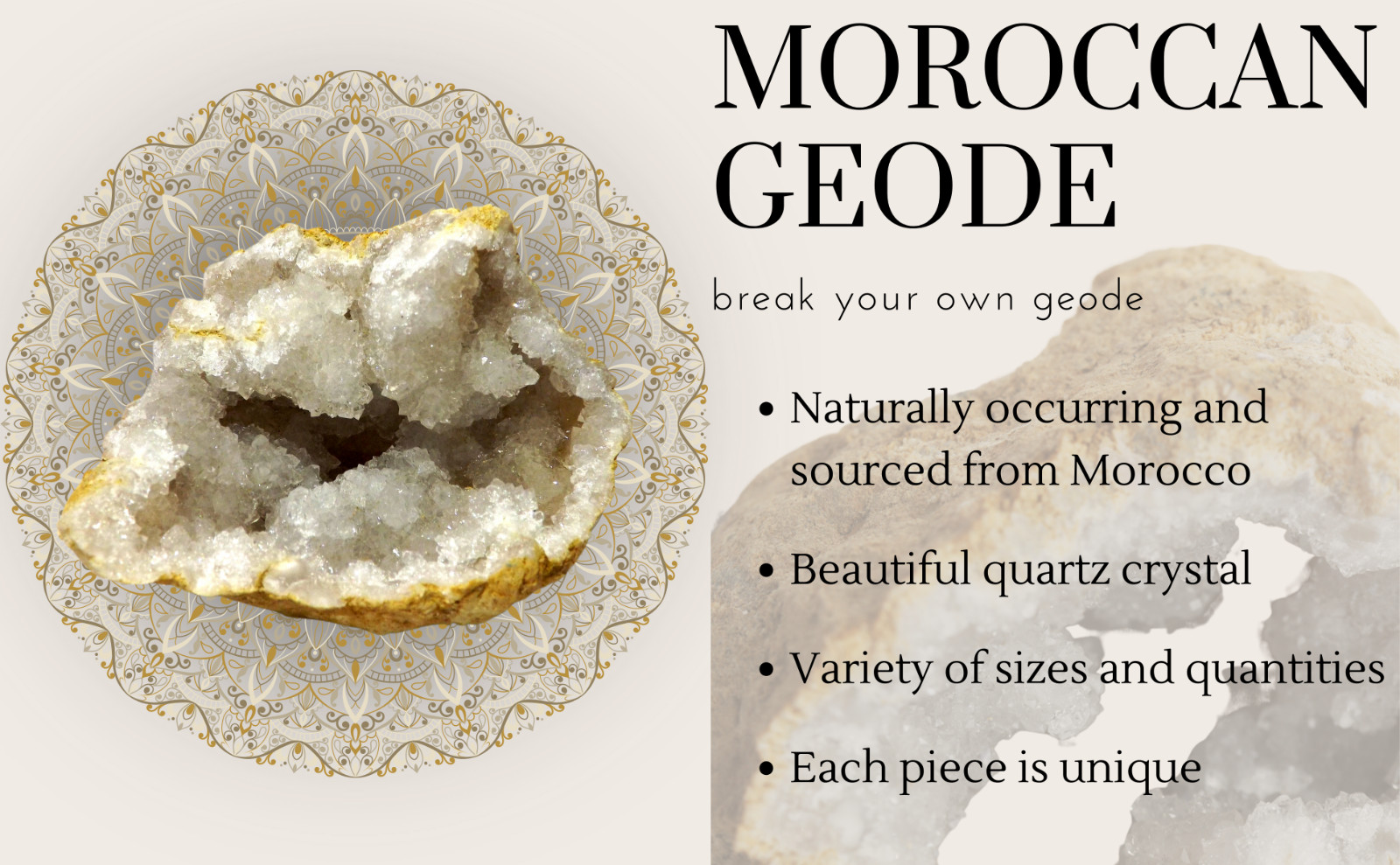 Break Your Own Geodes! BOX SET WITH HAMMER | Uncut Crystal Geode Specimen MEDIUM