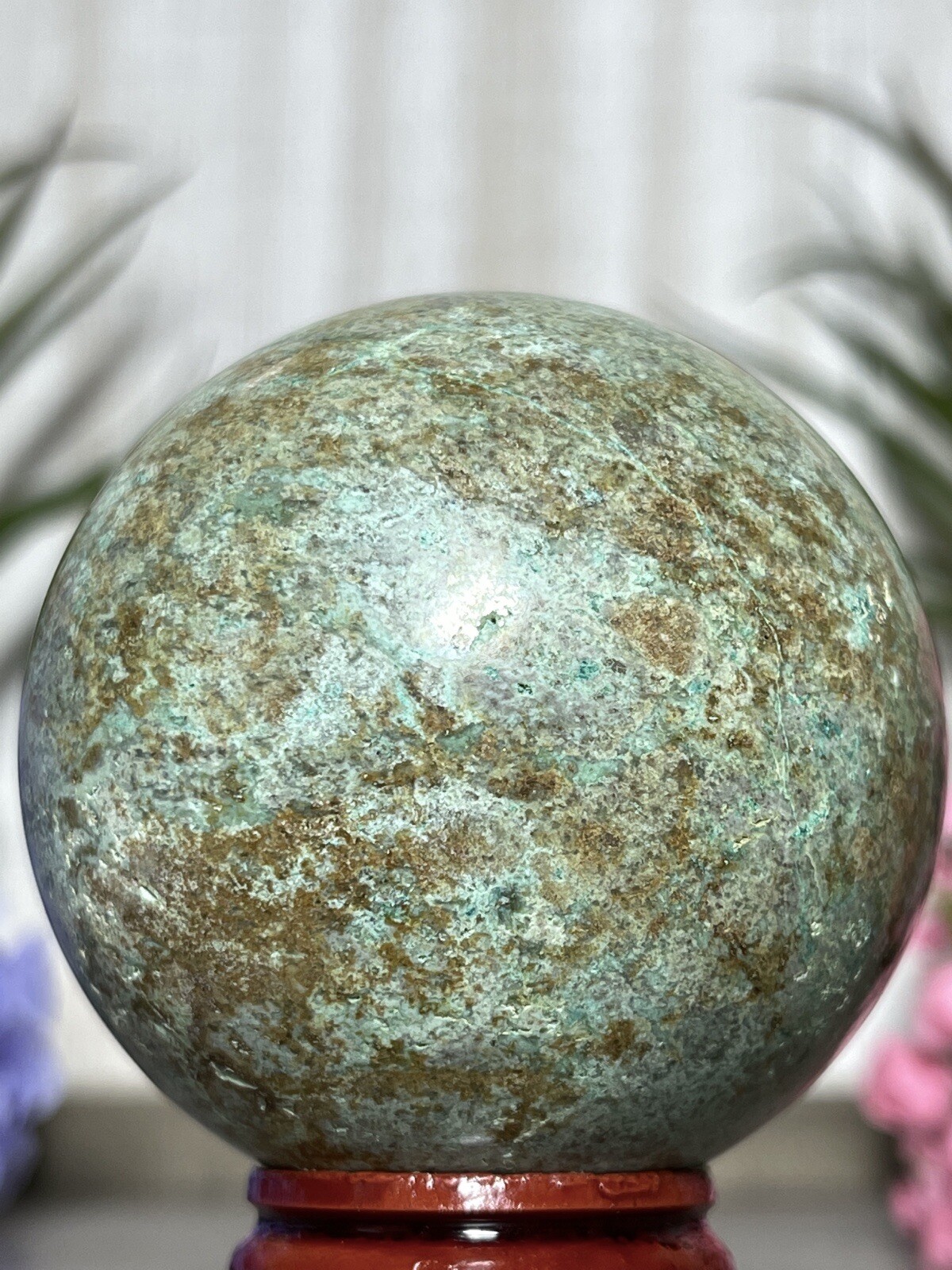 PHOENIX SPHERE 💚 Green Blue Mineral Copper Ore Malachite Turquoise Crystal Orb