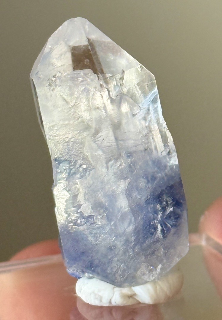 Blue Dumortierite Included Quartz Crystal Bahia Brazil 6.2g • 3cm • ID97