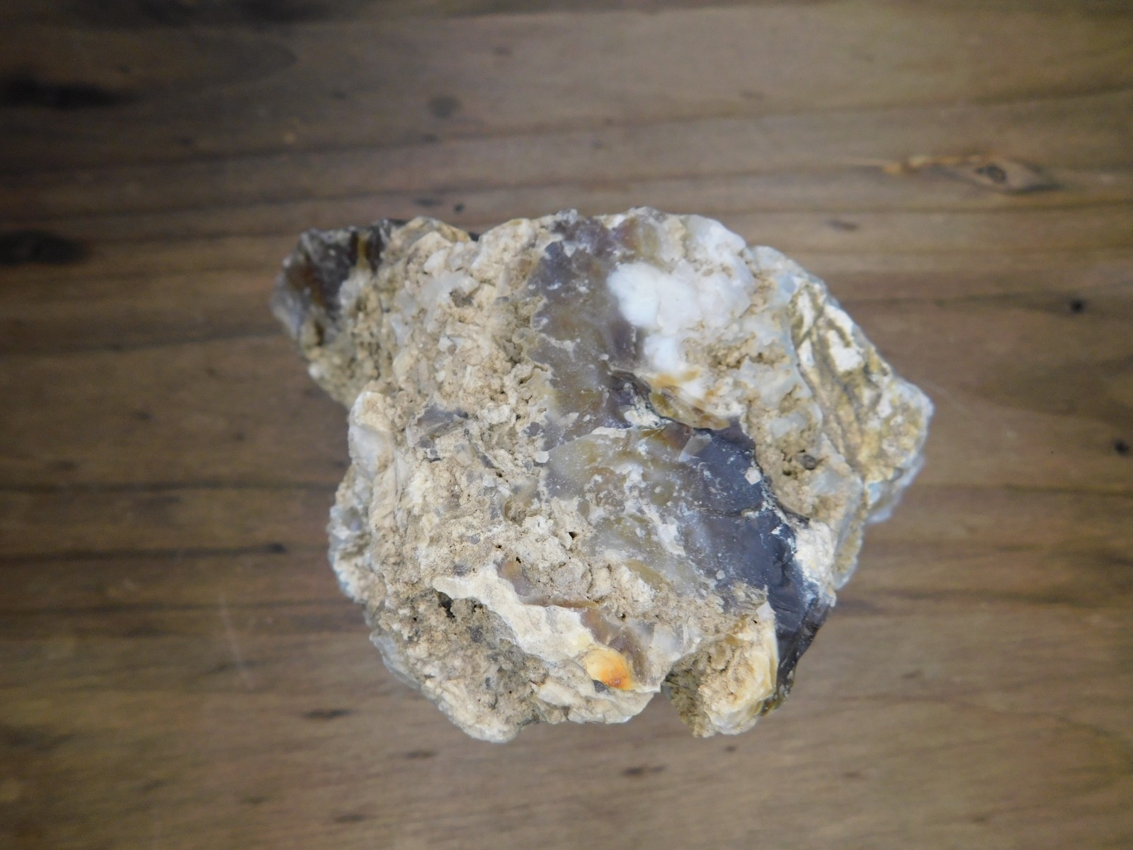 Dark Caramel Brown and White Agate 2 lbs. 9oz. Vintage