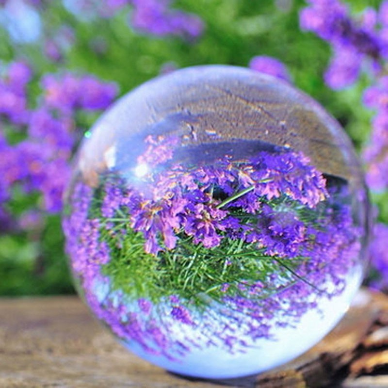 Clear Crystal Glass Ball Decorative Sphere Home Desk Decor Photography Gift