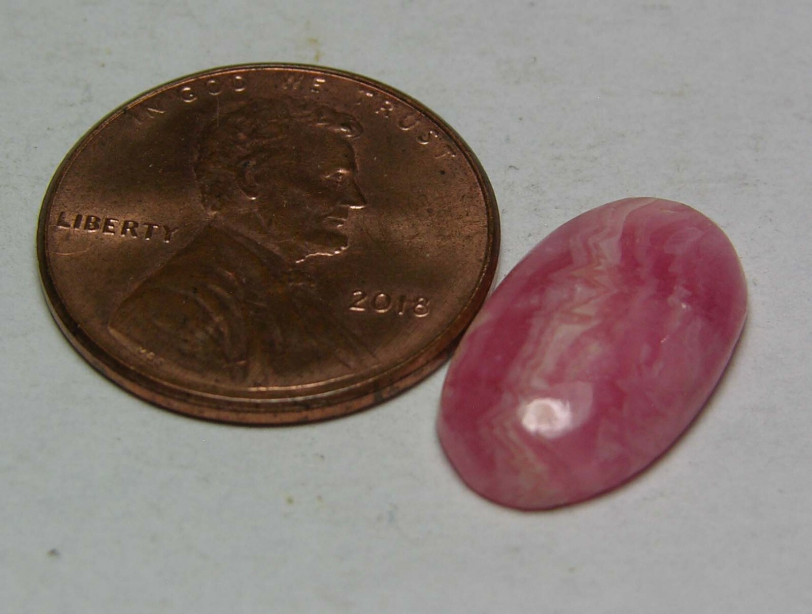 7.15ct Argentina 100% Natural Rhodochrosite Cabochon Gemstone 1.40g 16.00mm