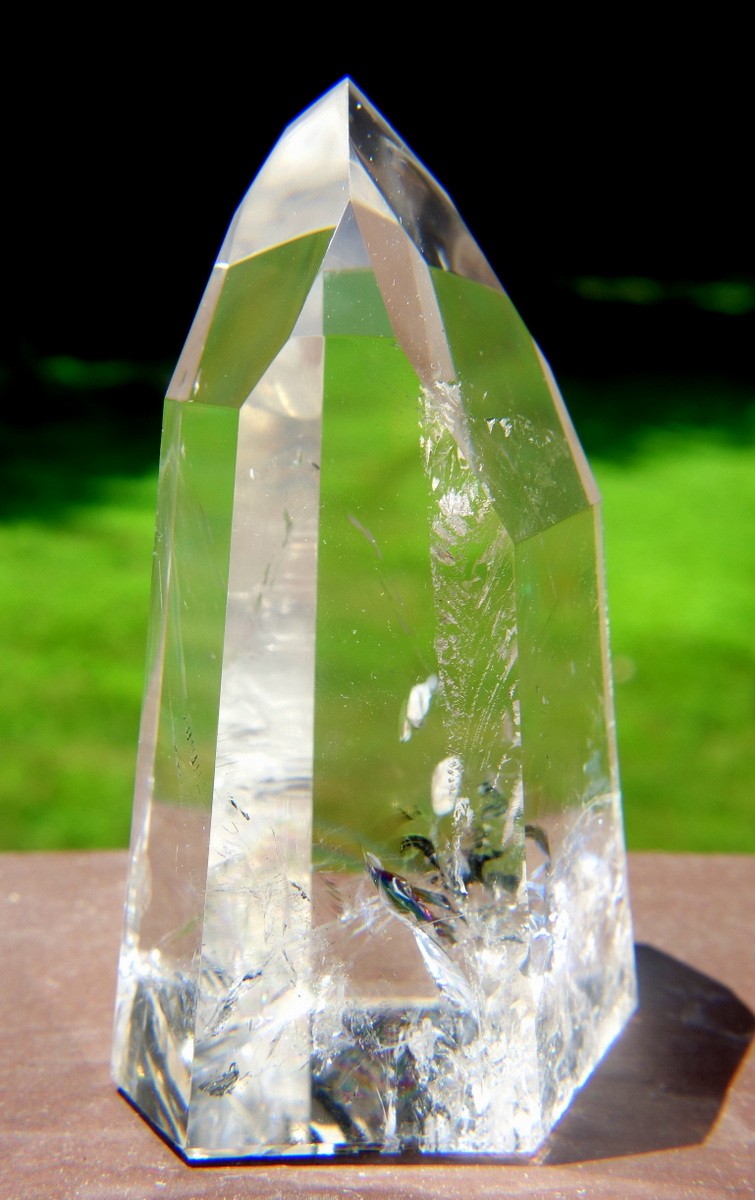 Lemurian Quartz Channeling Crystal with Phantom and Rainbows Polished