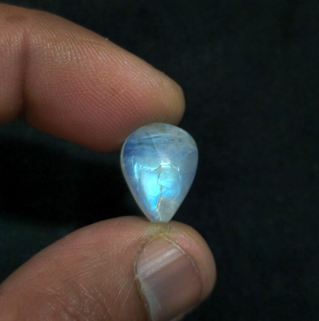 Rare Rainbow Moonstone Pear Shape Size 19×10.50×5 mm Loose Gemstone For Jewelry