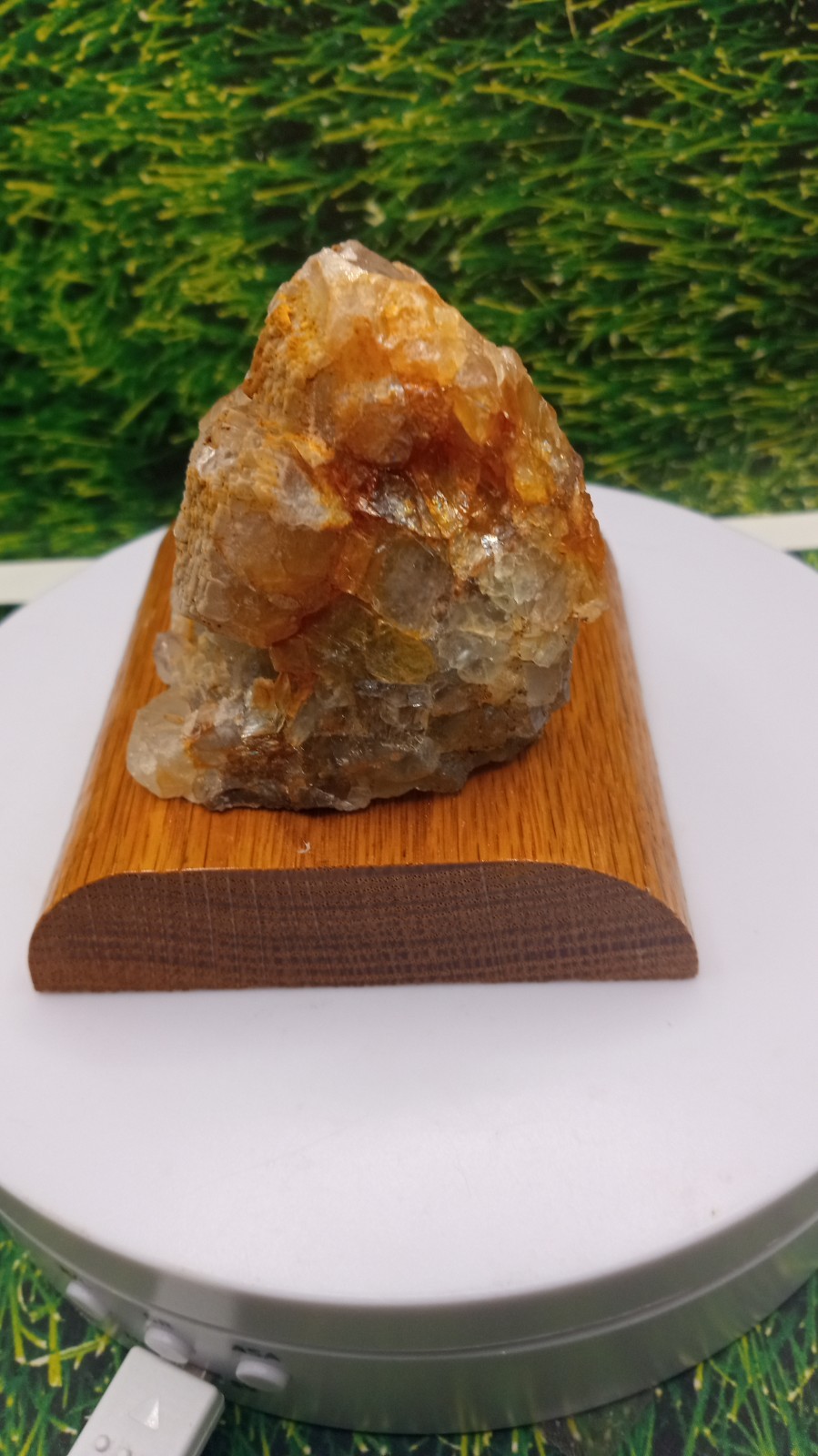 Calcite Cubes layered on Cherry Wood Stand ~ Southwest Colorado