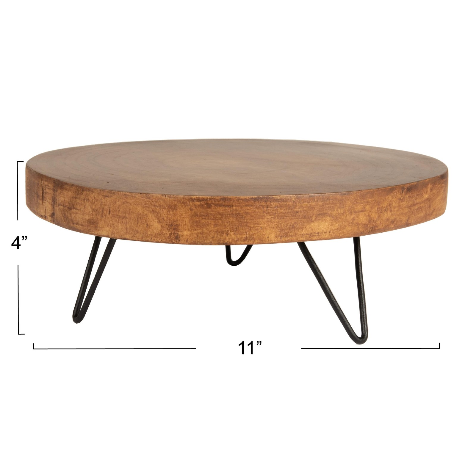 Decorative Paulownia Wood Pedestal, Dark Brown