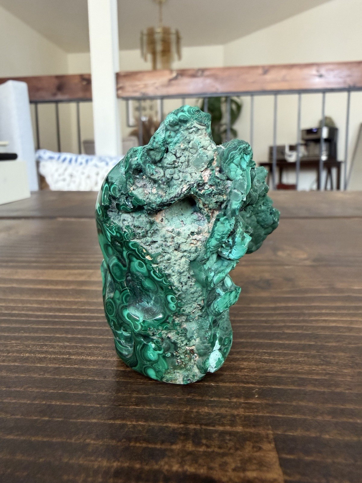 2.6” Carved MALACHITE skull, Rough and Polished