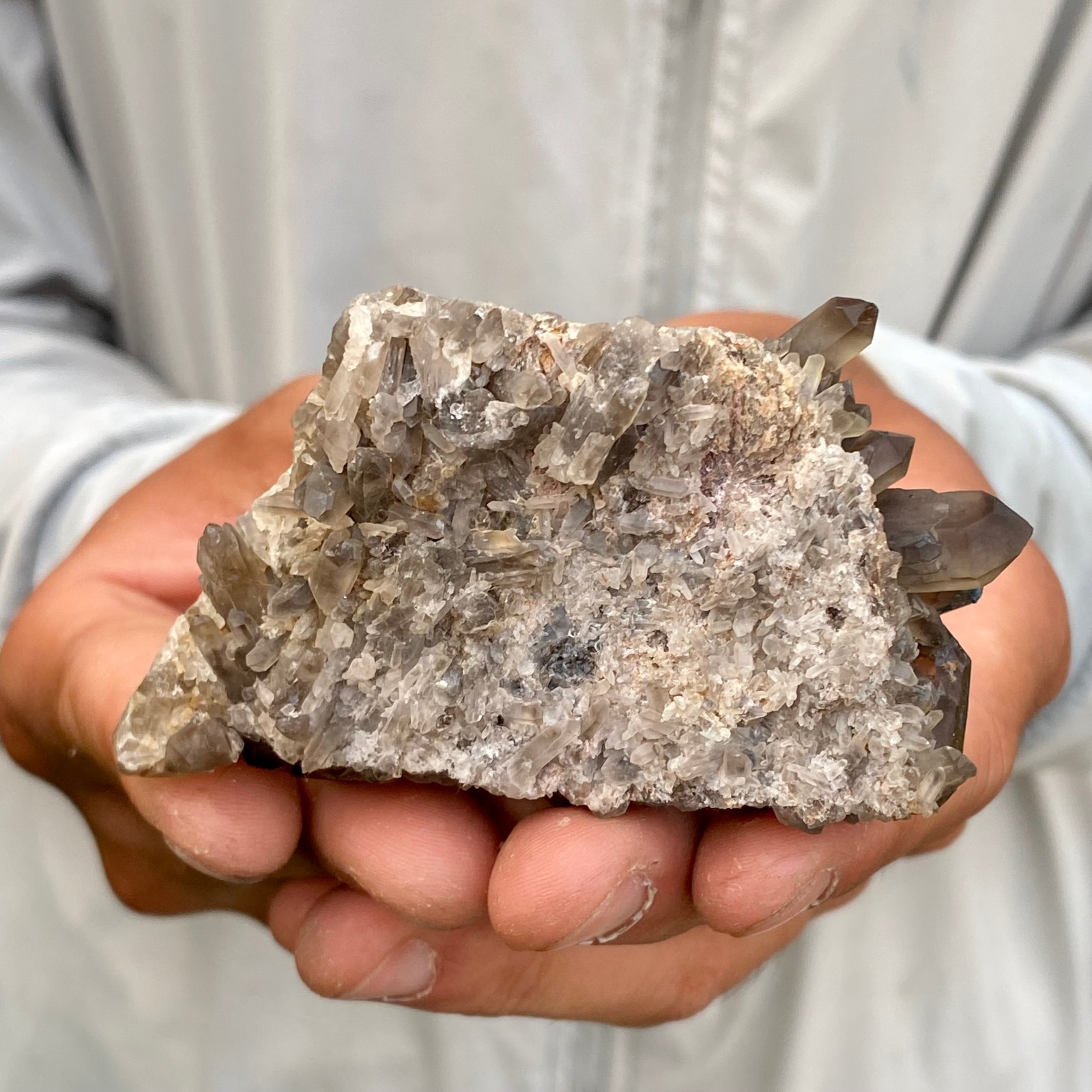166G Natural smoky black quartz cluster crystal mineral specimen healing