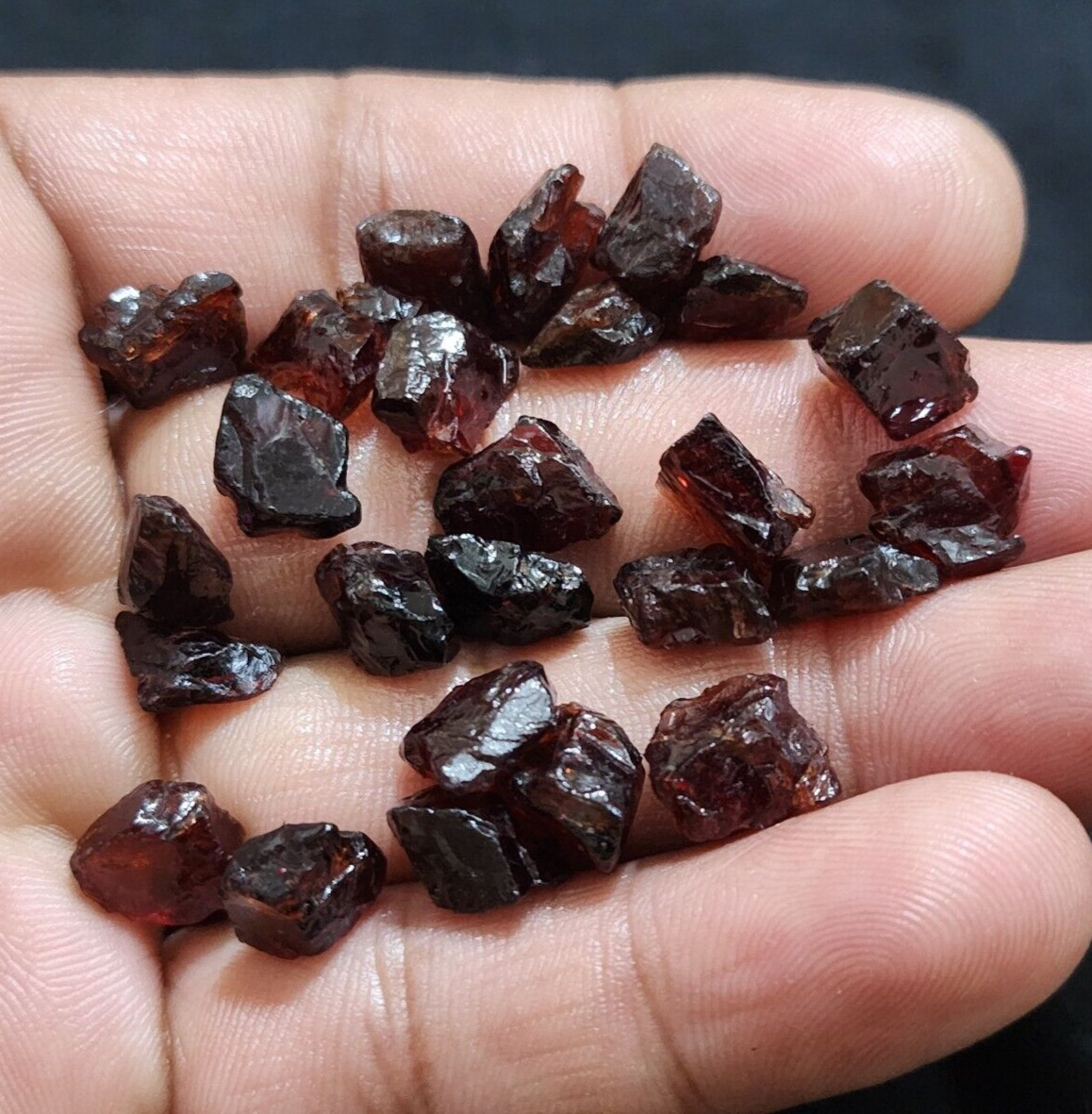 Attractive Red Garnet Rough 25 Pcs Lot Size 9-11 MM Loose Gemstone For Jewelry