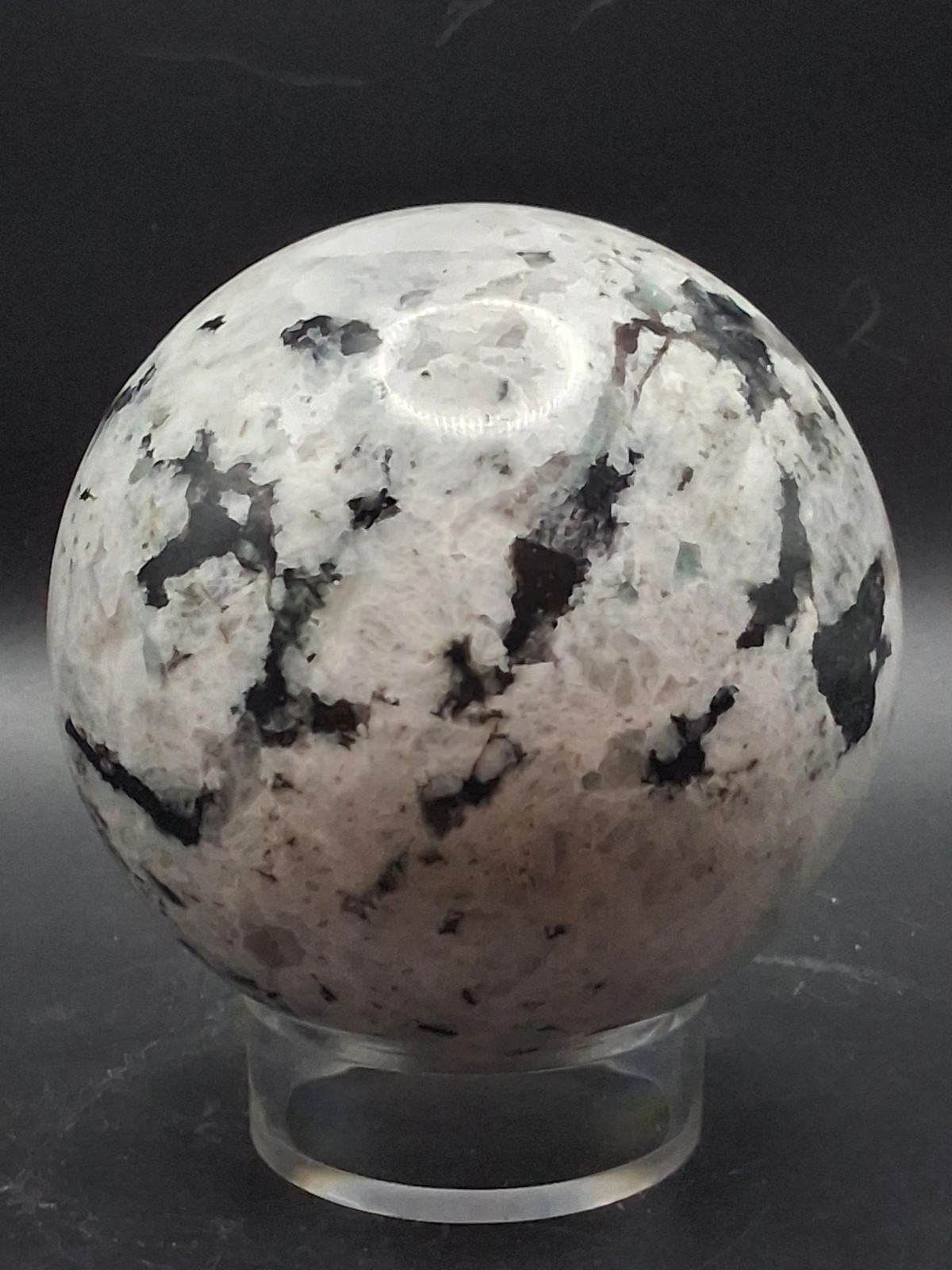 Rainbow moonstone sphere! 1.8 pounds, 78.8mm, 3.1 inches
