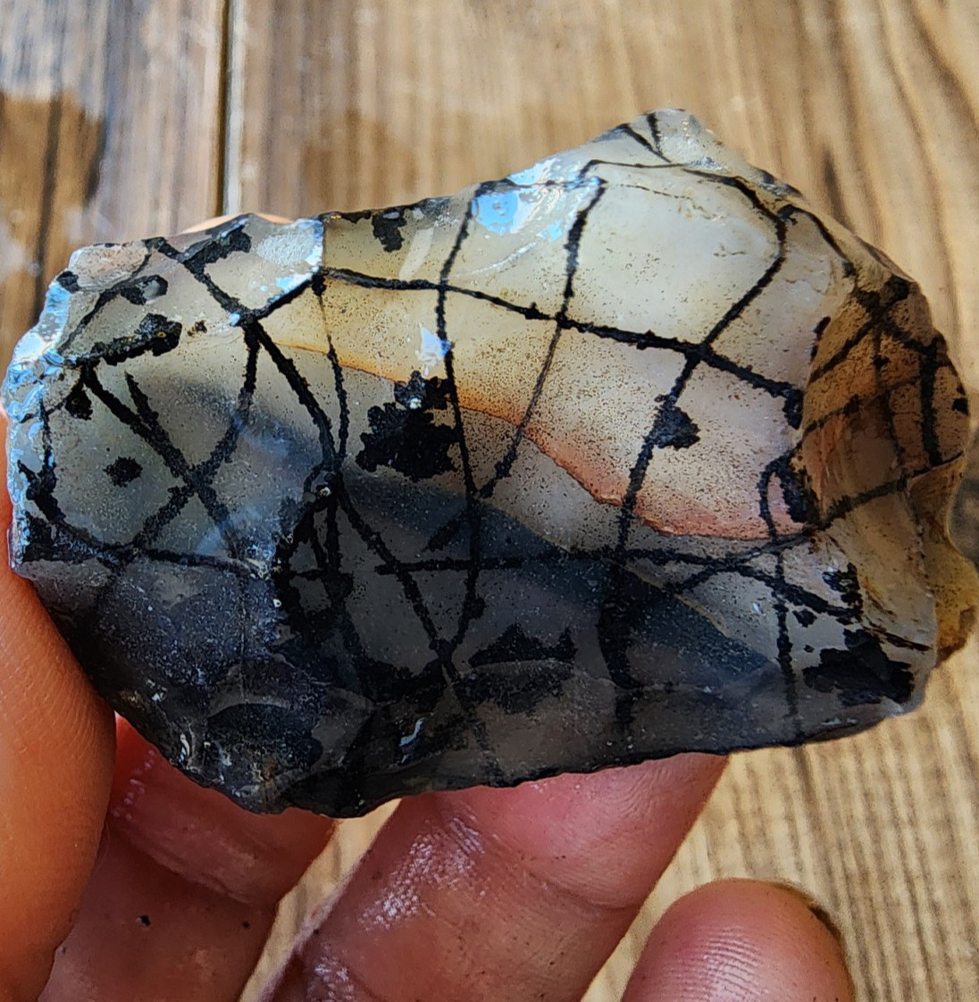 1.44 oz (41 gr) Spider Web Agate, Rare Agate, Unique Agate, Agate Specimen, 玛瑙