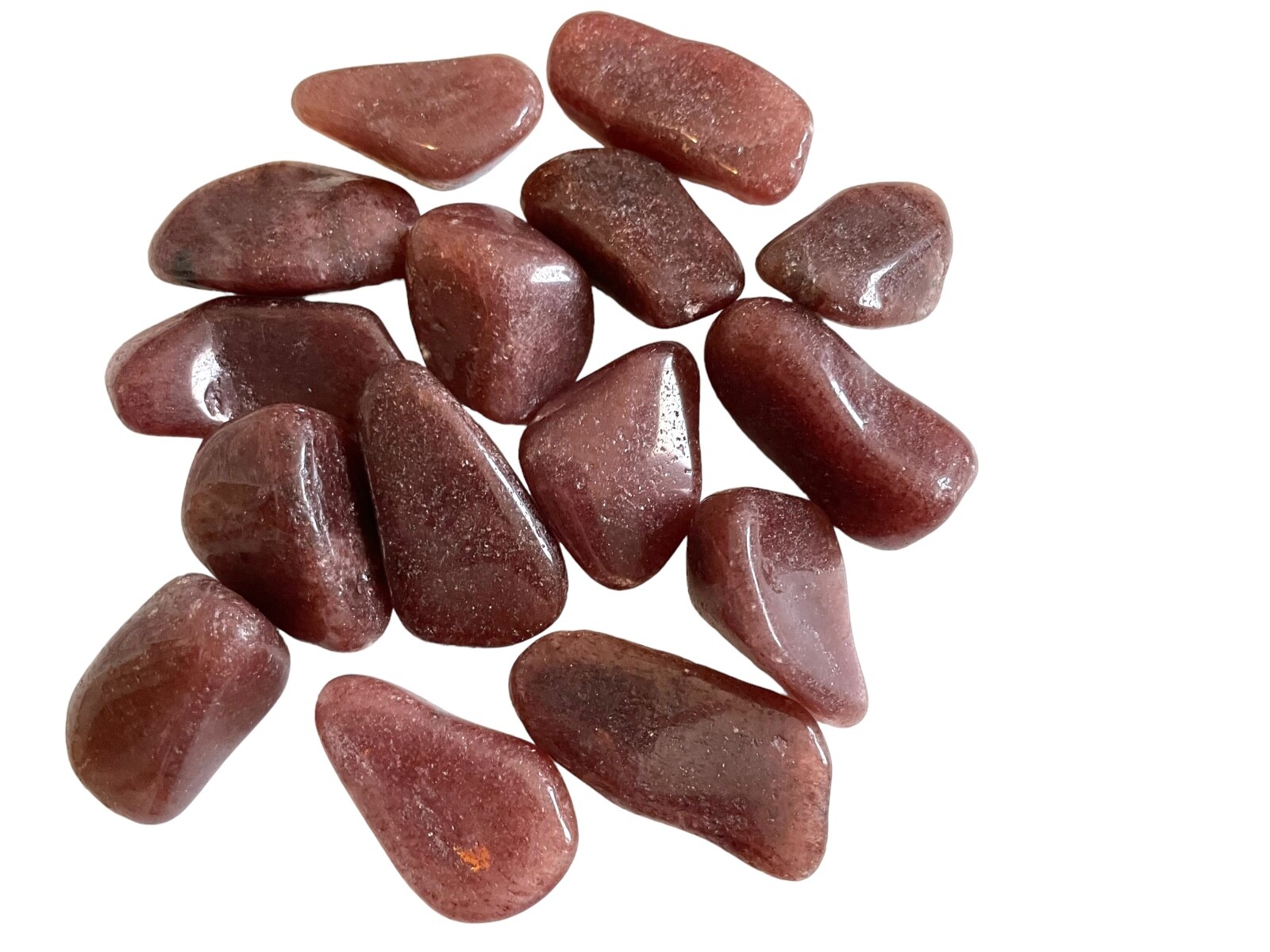 3X Raspberry Aventurine Tumbled Stones 25-30mm Healing Crystal Sacral Chakra Sex