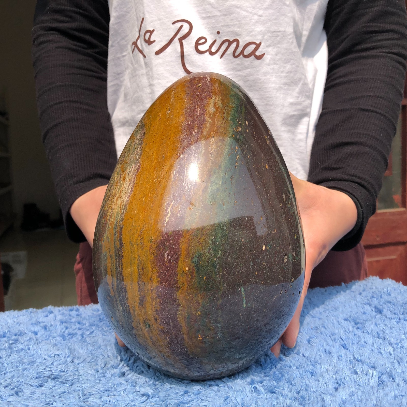 14.8LB Natural Ocean stone Quartz Crystal egg Mineral specimen Healing