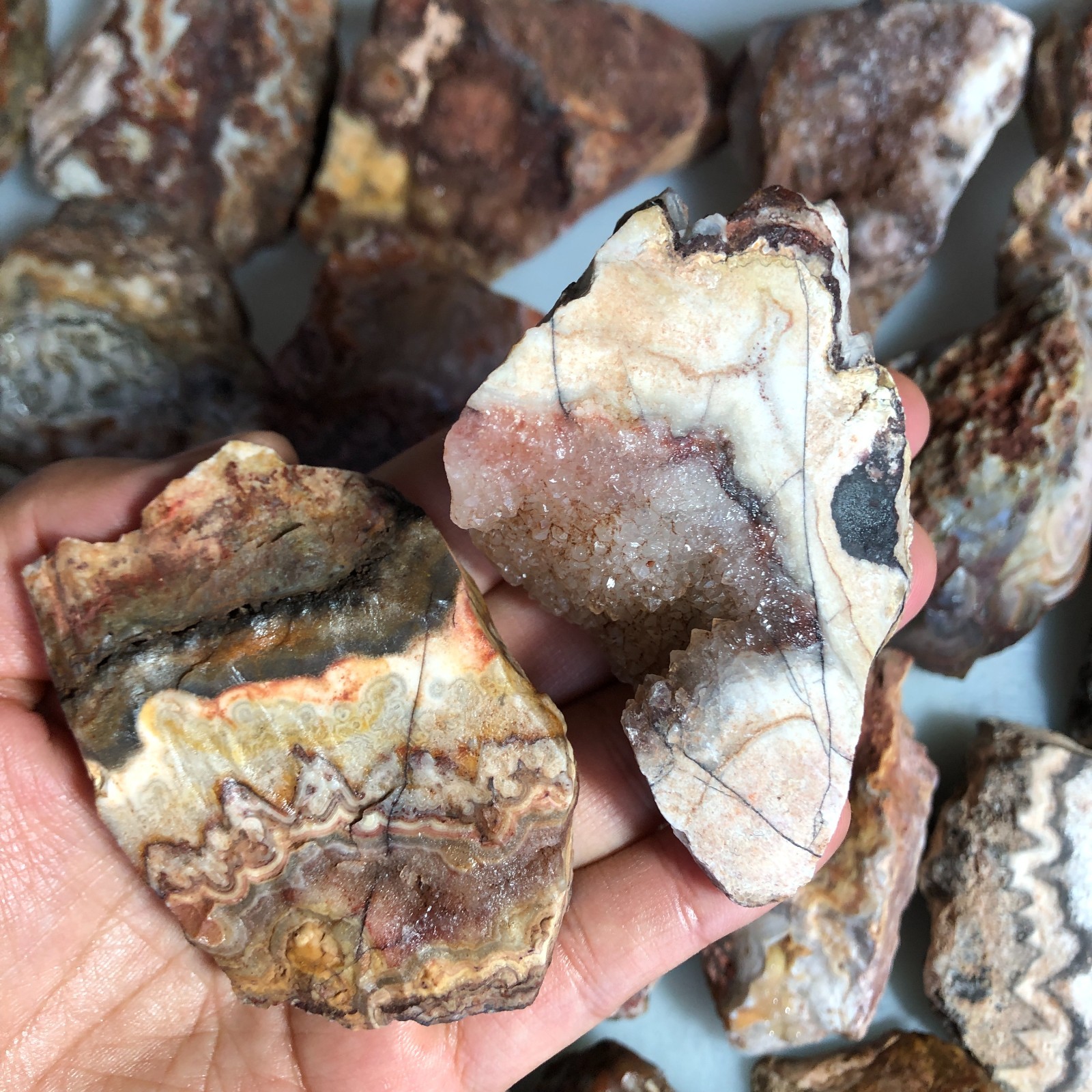 5kg wholesale Natural crazy Mexican agate Crystal gemstone rough original
