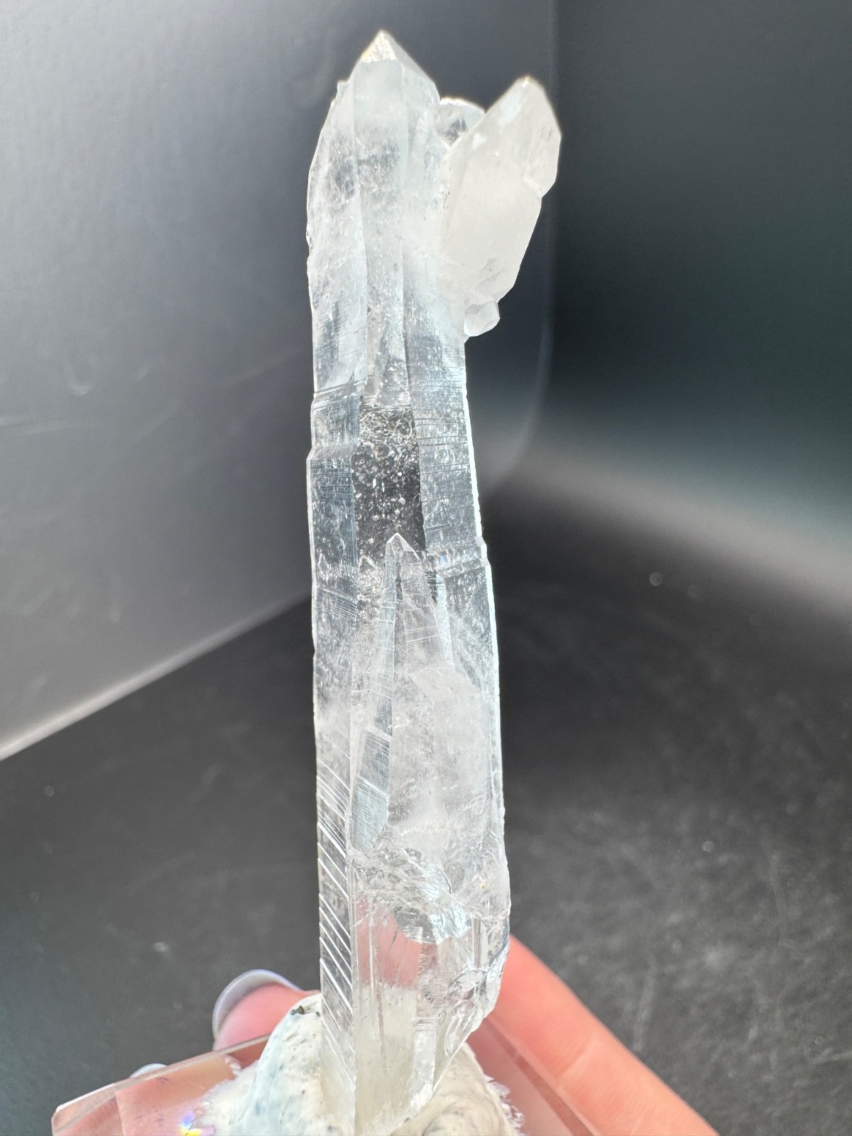 6528 Clear Quartz Crystal with Double Terminated Cross Crystal Brazil 20g